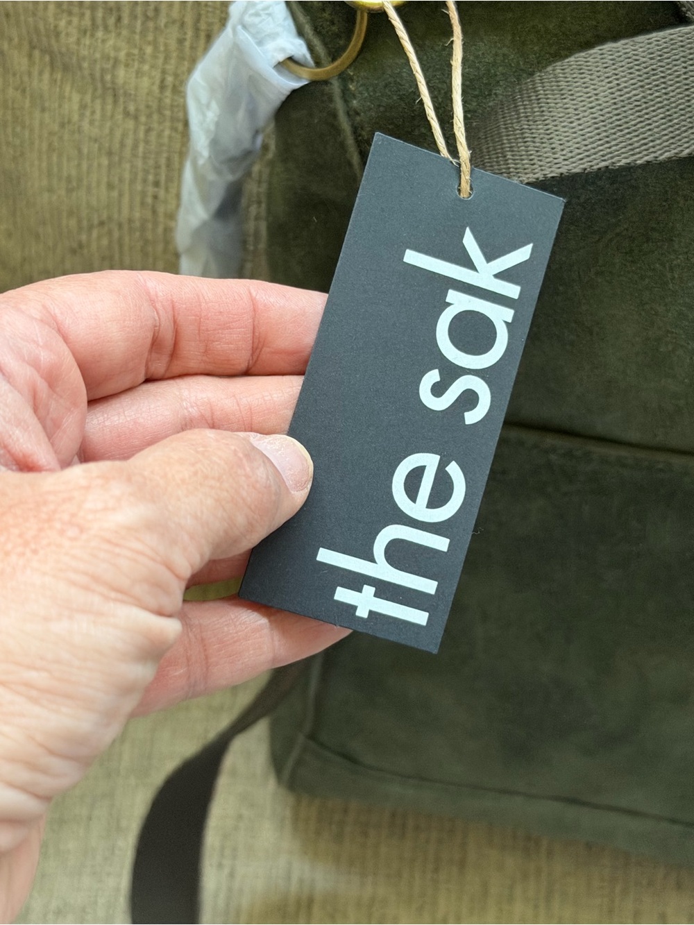 Suede Crossbody Shoulder Bag - Olive Green - Picture 12 of 13